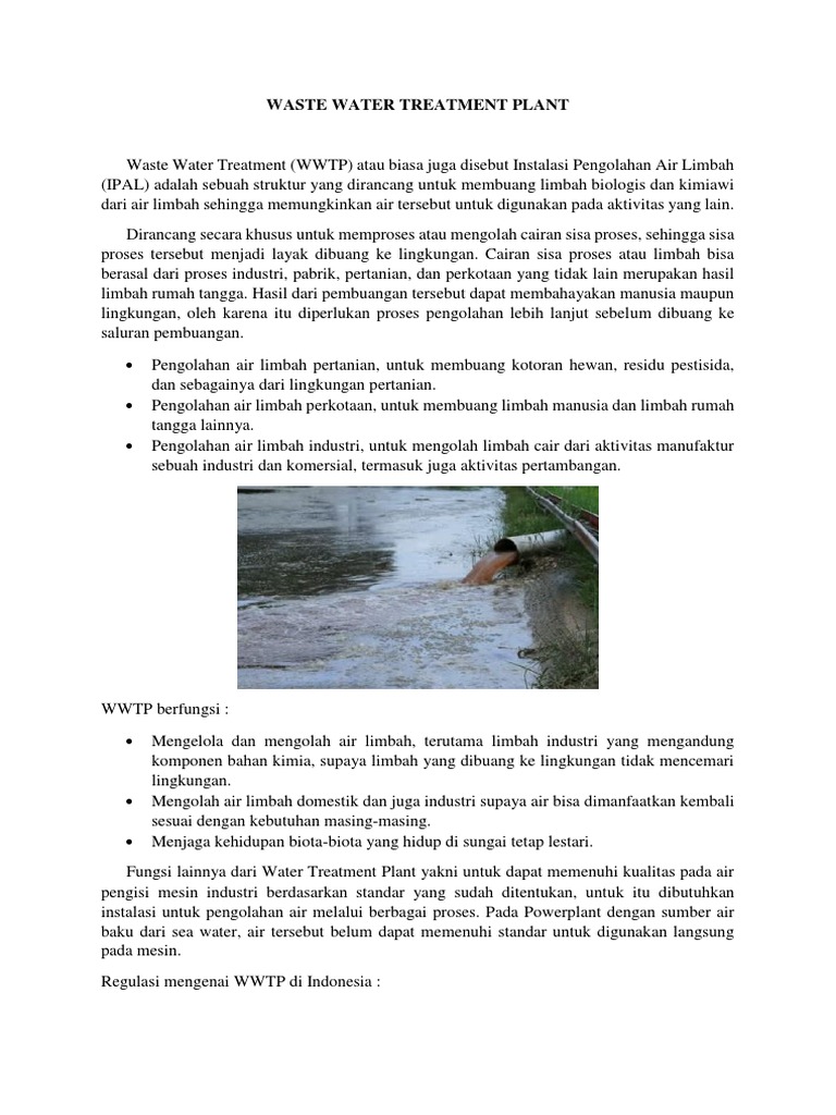 Pengolahan Air Limbah di WWTP | PDF | Sains & Matematika