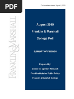 F&M Poll Release August 2019