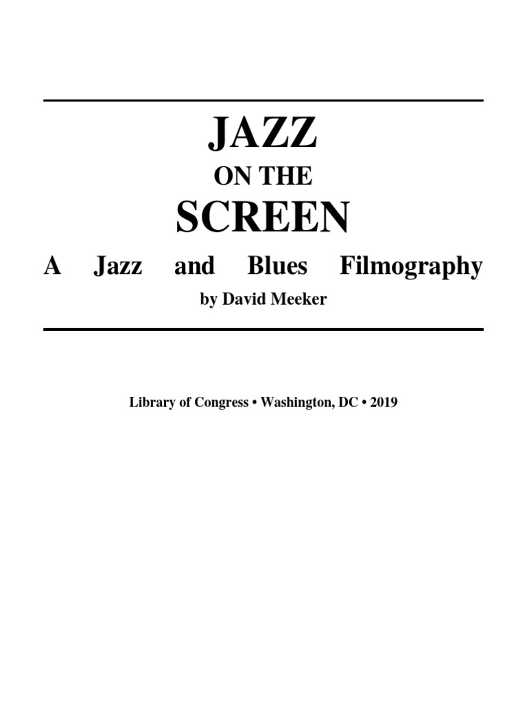 Jazz In Film Jazz Film Score