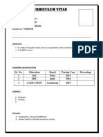 Curriculum Vitae: Mr. Address