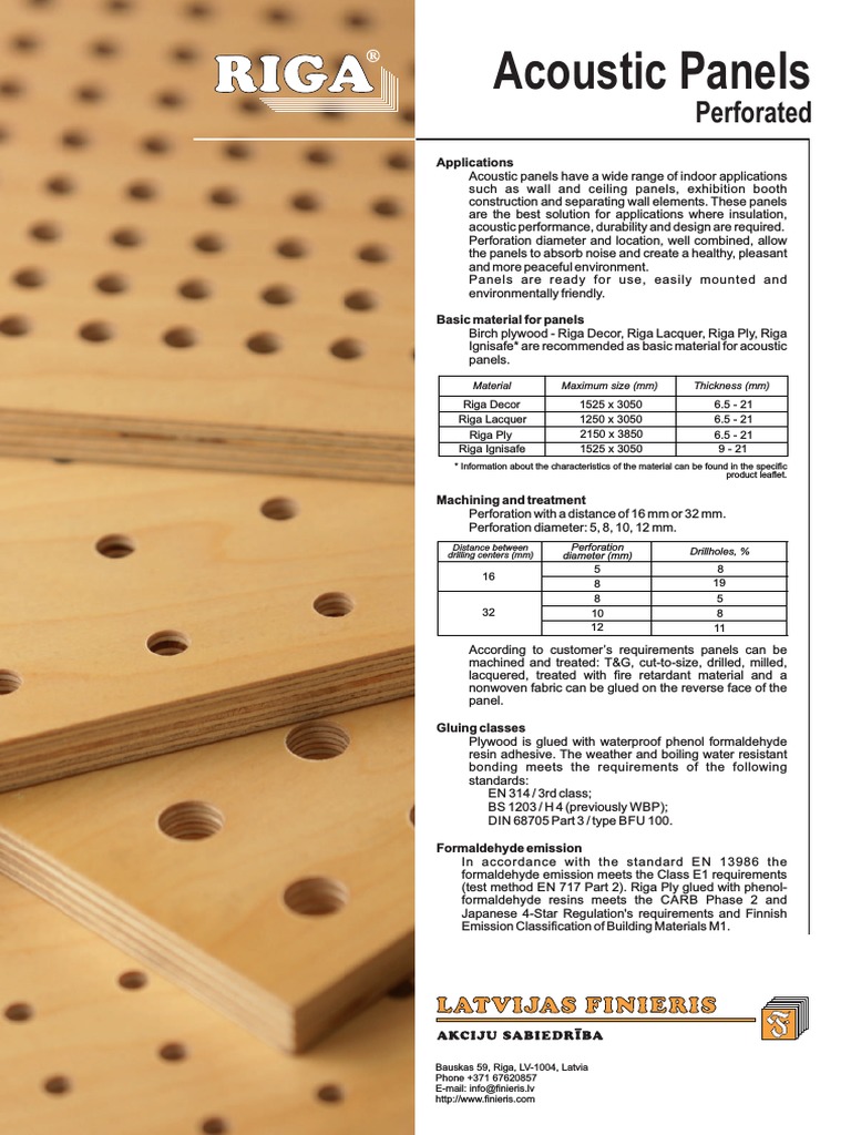 Acoustic Panels Perforated Plywood Materials