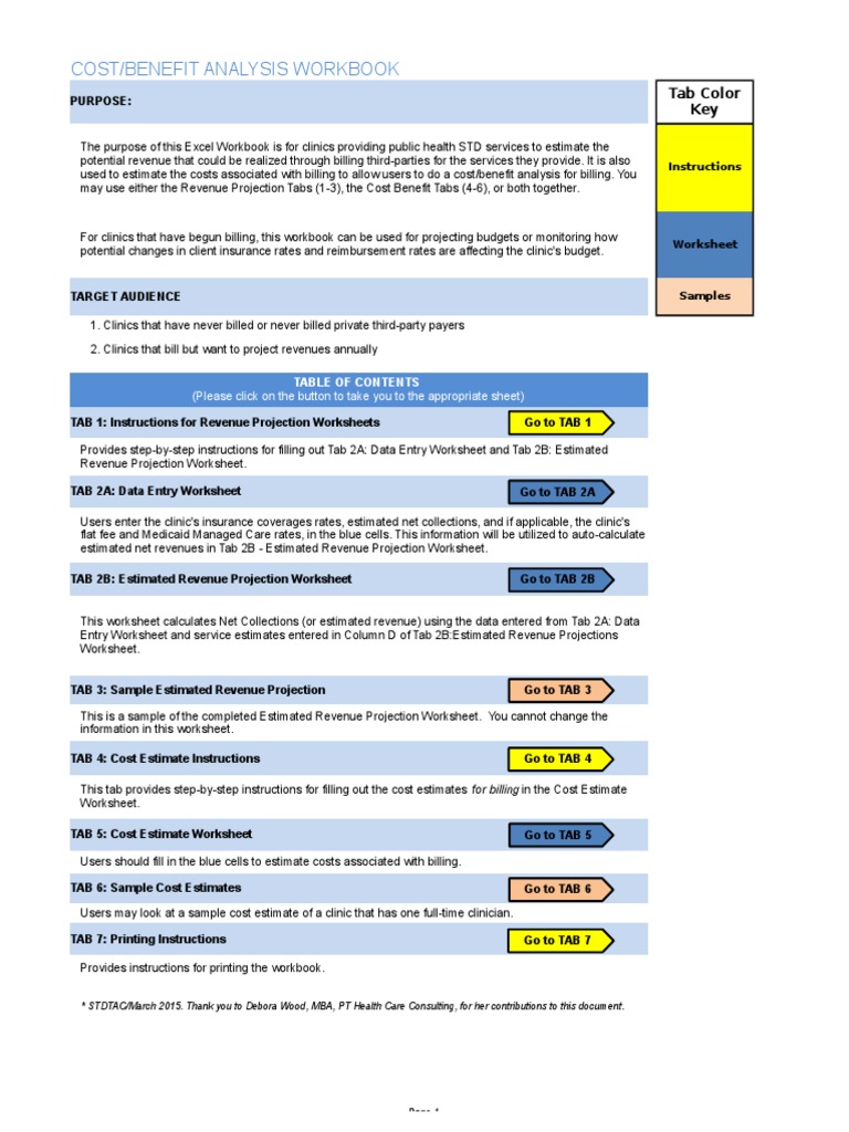 CostBenefit Analysis Tool STDTAC 3 Download Free PDF Medicaid
