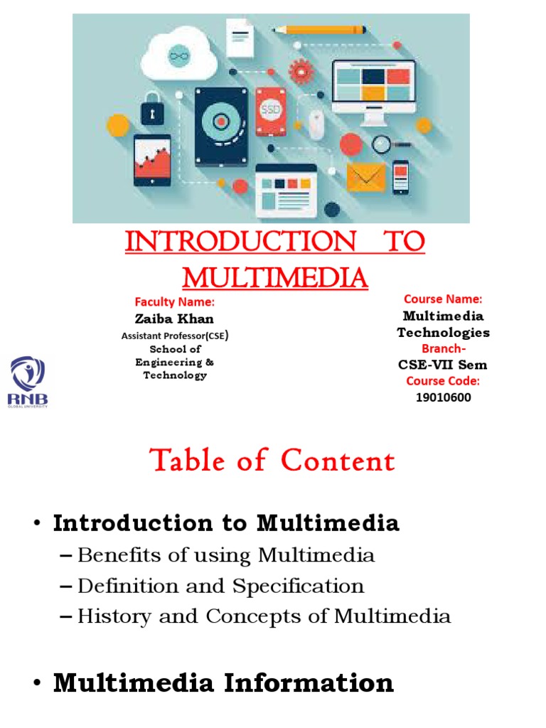 Introduction To Multimedia: Course Name: Faculty Name | PDF ...