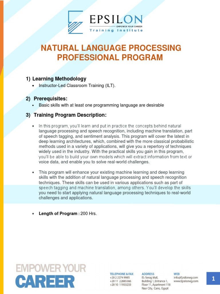 Natural Language Processing Training Program | PDF | Artificial Neural ...