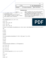 Matemática 8o ano: 2a Avaliação do II Trimestre