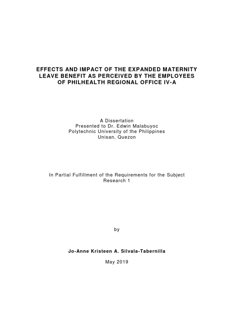 Dissertation Final Format | PDF | Parental Leave | Employment