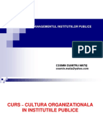 Curs - Managementul Institutiilor Publice - Cultura Organizationala