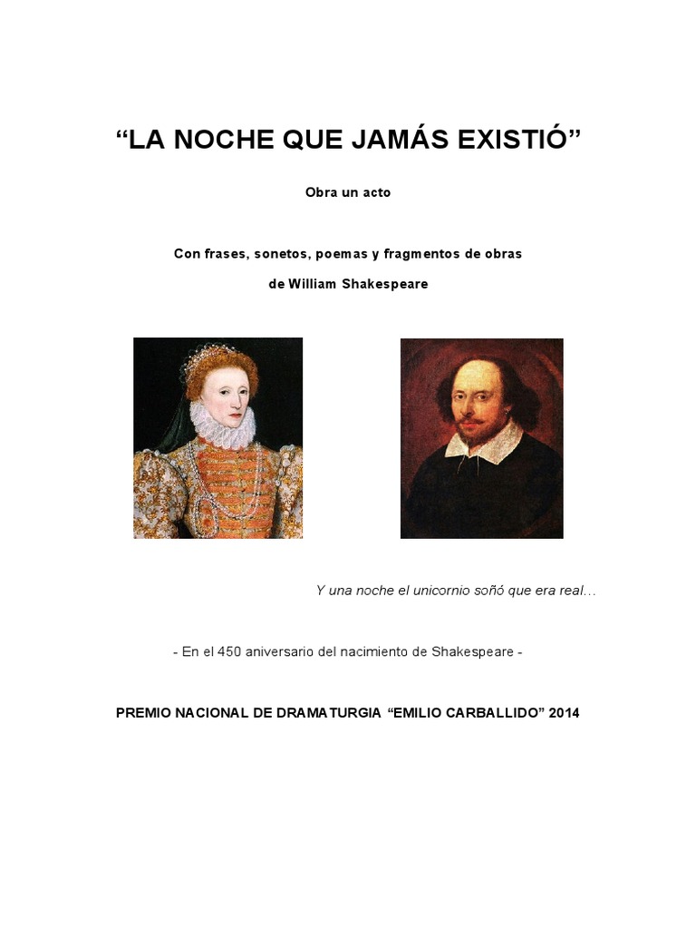 La Noche Que Jamas Existio William Shakespeare Amor