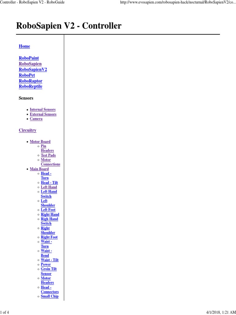 Controller - RoboSapien V2 - RoboGuide | PDF | Manufactured Goods ...