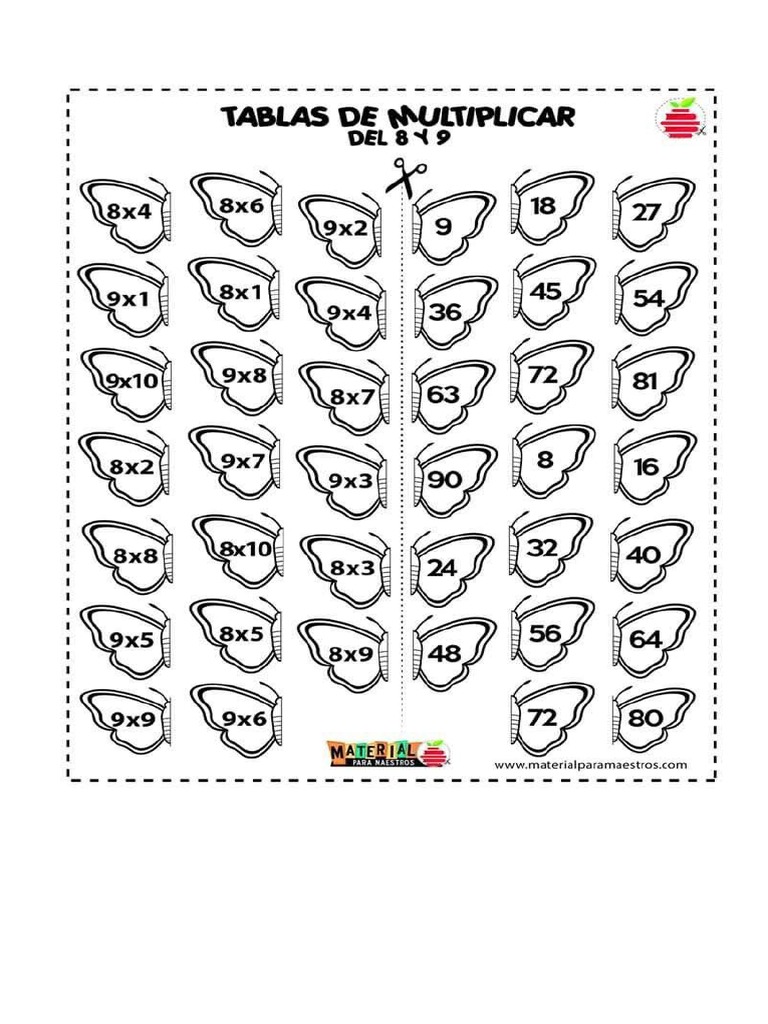 Tabla Del 8 y 9 PDF