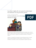 Las Diez Reglas de Oro para La Estrategia de Defensa en Un Proceso