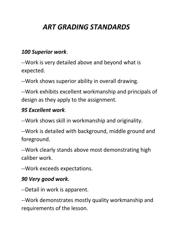 Grading Standards For Homework 2018-19 | PDF
