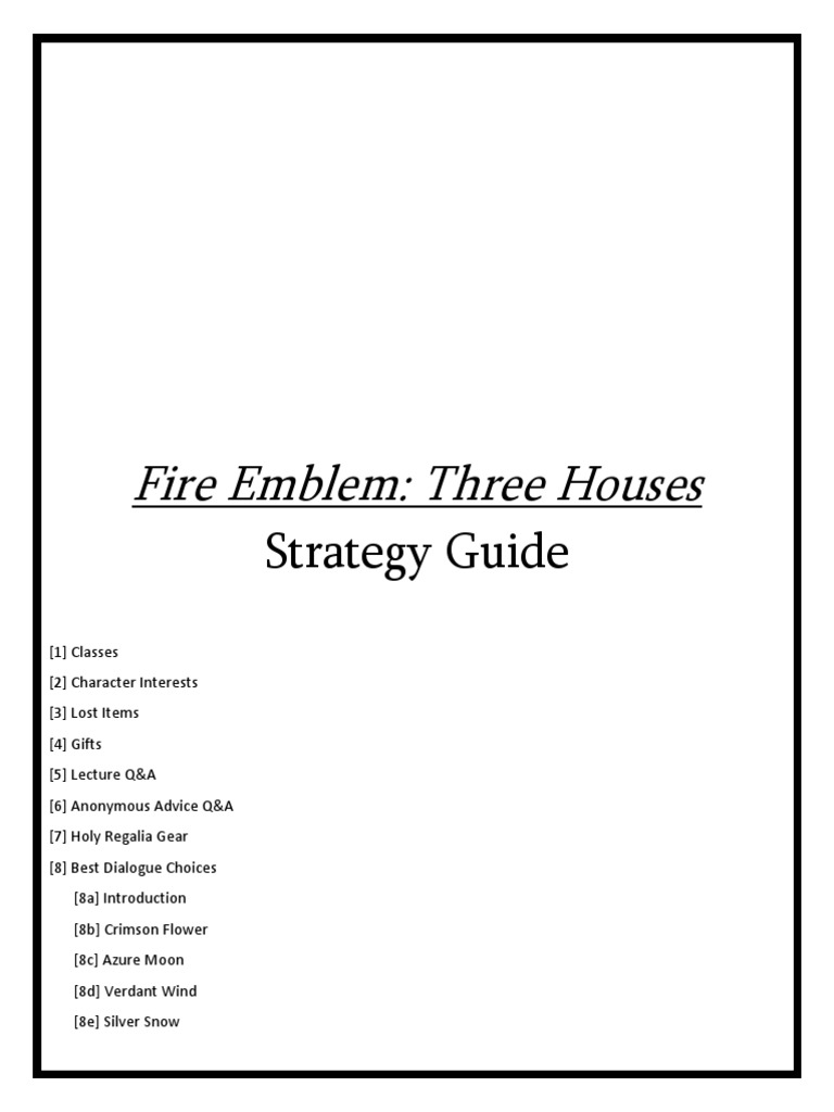Fire Emblem: Three Houses Guide | PDF