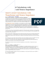 Short Circuit Calculations With Transformer and Source Impedance