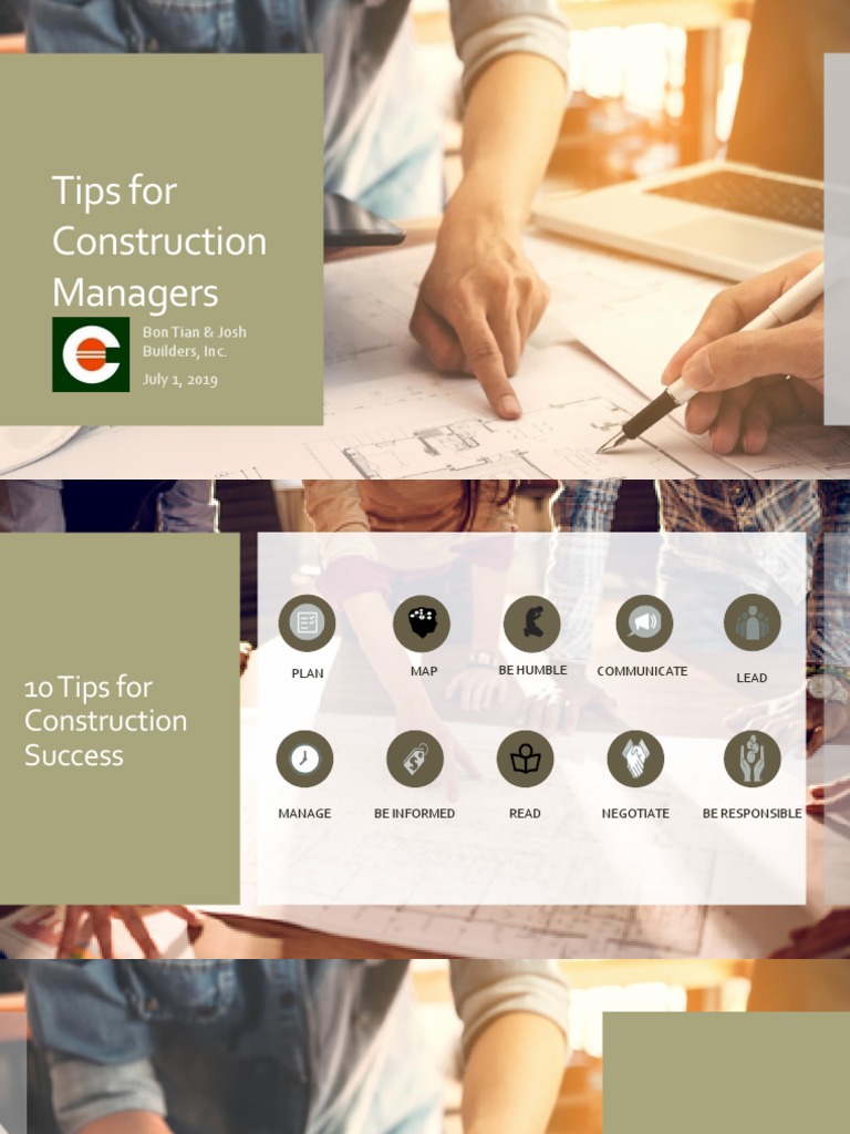 10 Essential Tips for Construction Managers | PDF | Construction ...