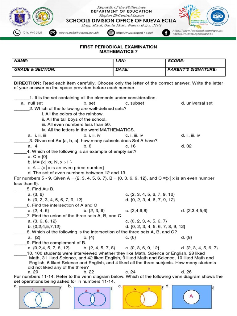 New Deped NE Letterhead | Set (Mathematics) | Rational Number
