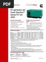 RV Generator Set Quiet Gasoline Series RV QG 4000: Specification Sheet