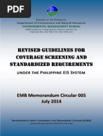 Revised Guidelines For Coverage Screening and Standardized Requirements EIA