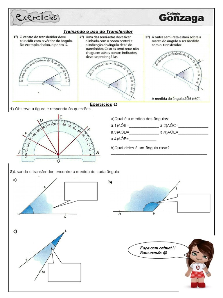 Medindo Ângulos com Transferidor | PDF