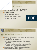 Quantitative Research: Non-Experimental - SURVEY Experimental