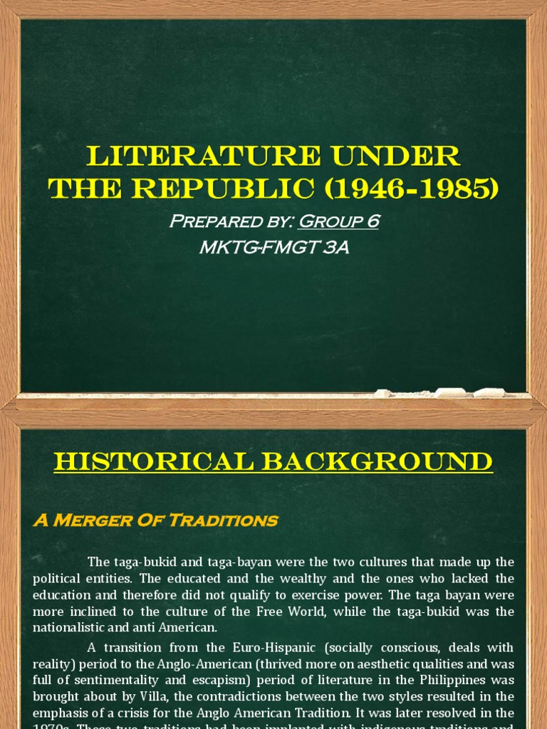 Philippine Literature Under The Republic Philippines Poetry