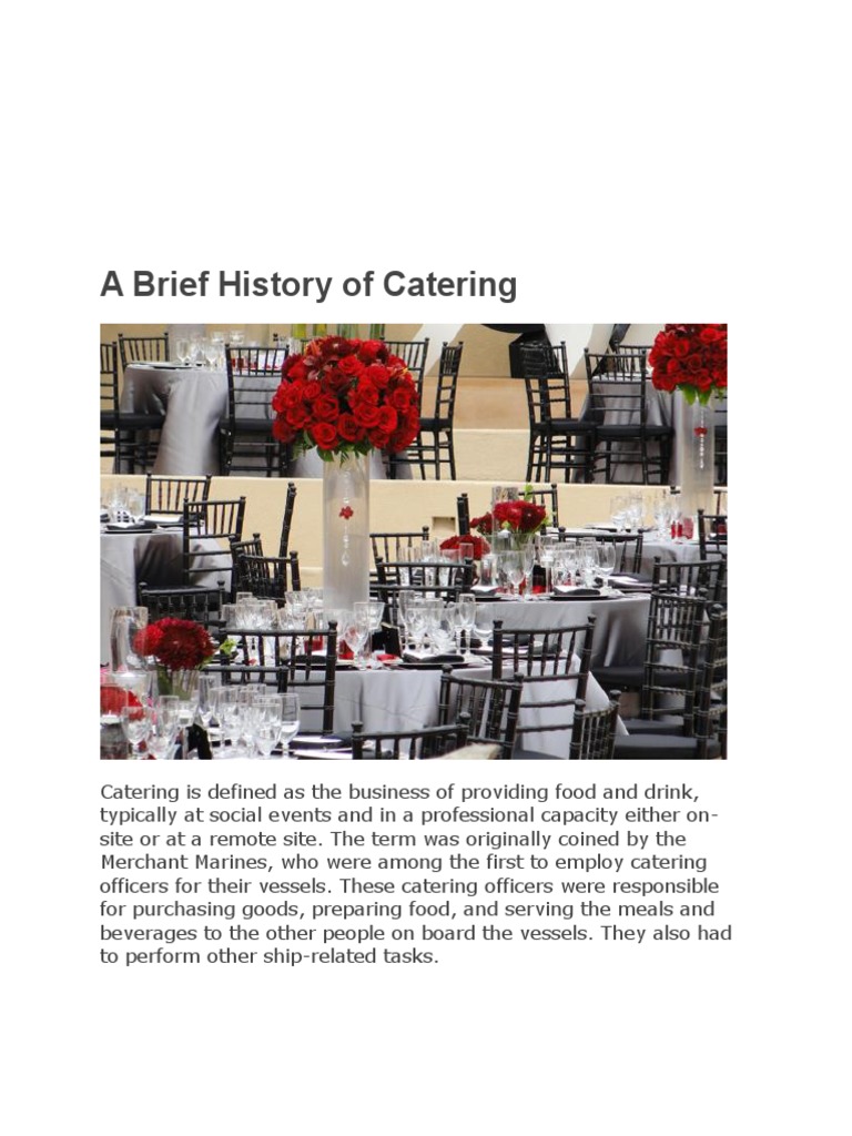 Evolution of Catering Through History | PDF