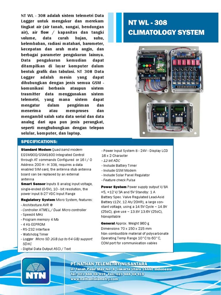 Sistem Telemetri Data Logger NT WL-308 | PDF