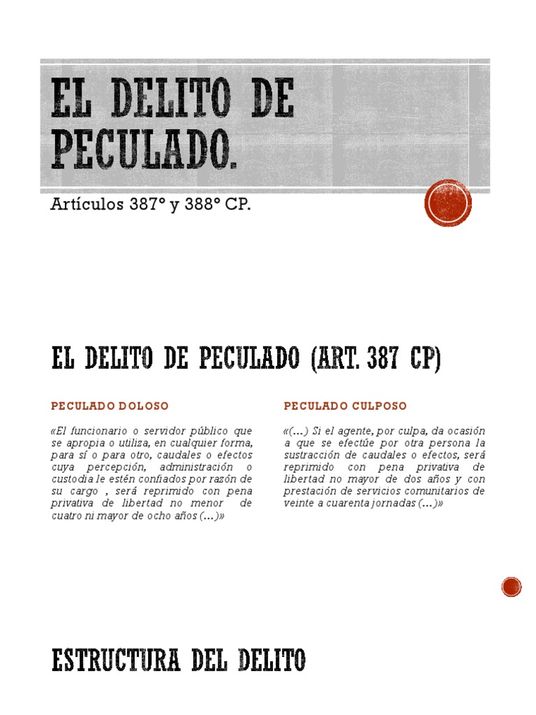 El Delito de Peculado | PDF | Castigos | Derecho penal