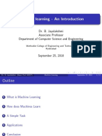 Machine Learning - An Introduction: Dr. B. Jayalakshmi Associate Professor Department of Computer Science and Engineering