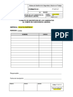 Formato de Incripción de Los Candidatos Al Comite de Convivencia Laboral