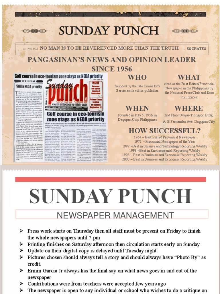 Sunday Punch: Pangasinan'S News and Opinion Leader SINCE 1956 | PDF ...