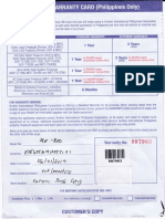 Warranty Card PDF