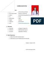 Curriculum Vitae: 1. Personal Information