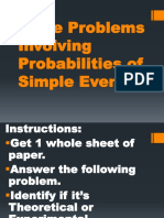 Solve Problems Involving Probabilities of Simple Event