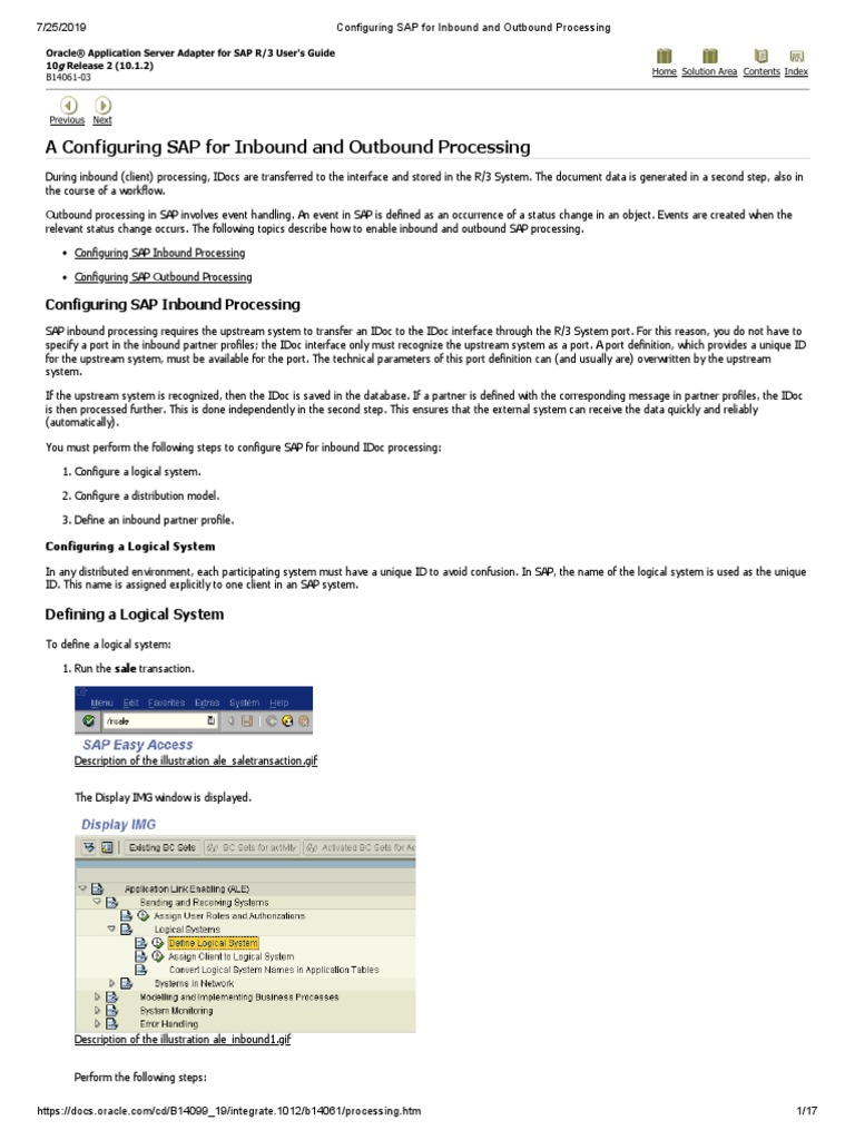 Basis Con Fro Idoc Inbound and Outbound Processing | PDF | Load ...