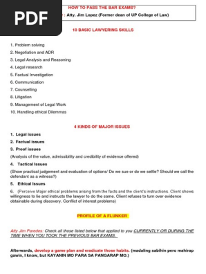 How to Pass the Bar Exam Seminar by Atty Jim Lopez of Up Law