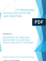 Basic Safety Procedures in High Risk Activities and Industries