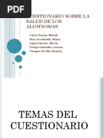 Cuestionario Sobre La Salud de Los Alumnos