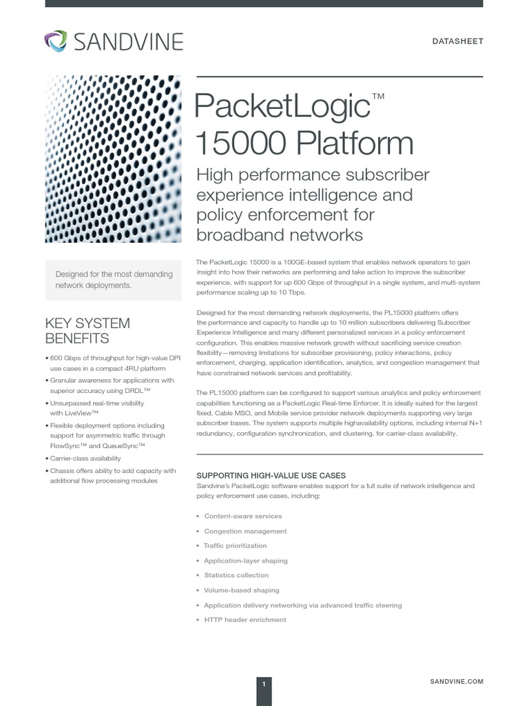 HW Sandvine Ds Packetlogic 15000 | PDF | Network Congestion | Wi Fi