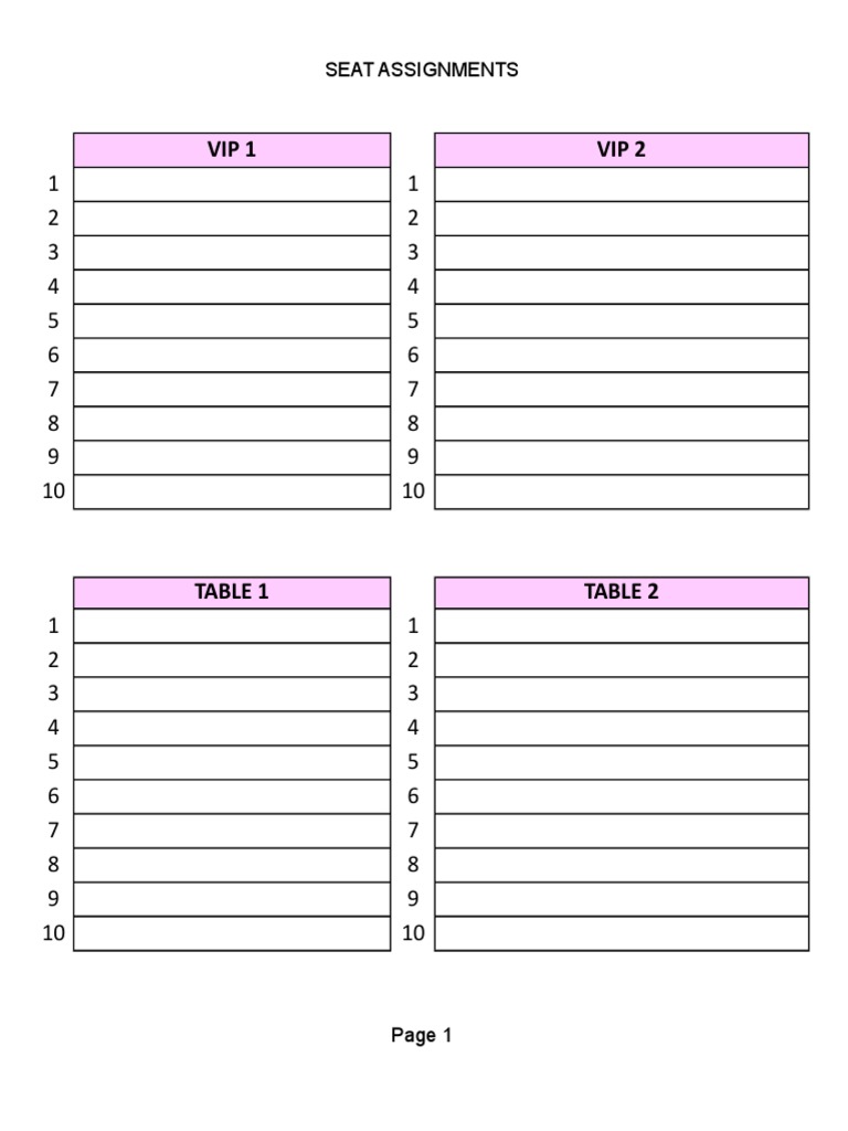VIP Seating Arrangement Format | PDF | Technology & Engineering