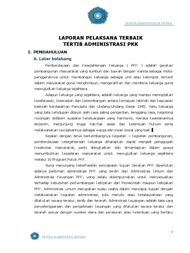 Tertib Administrasi Pkk 2018