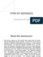 Types of Sentences: Grammar Section