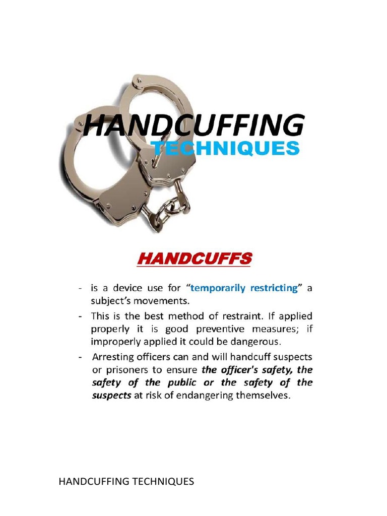 Handcuffing Techniques PDF
