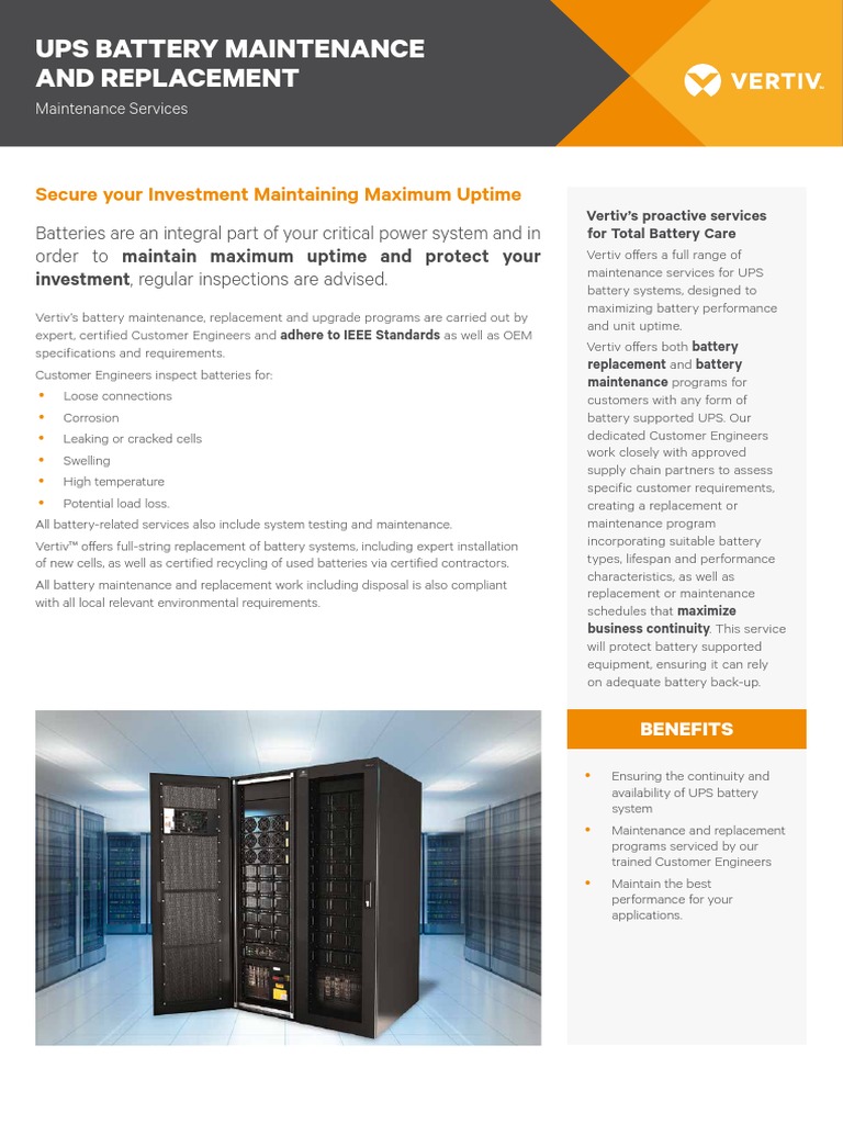 Ups Battery Maintenance and Replacement Data Sheet English | PDF ...
