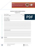 Industrial and Mechanical Technology Department: Monthly Trainee Learning Journal