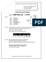 PAS 003 L/S 1 3/16": Product Specification Sheet