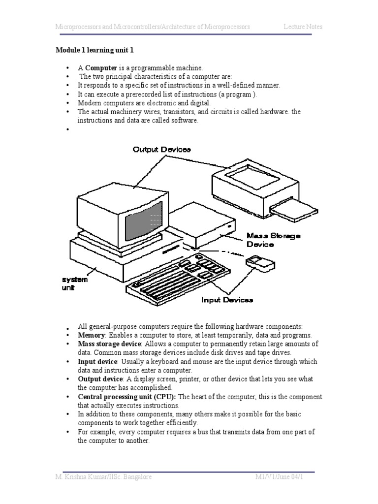 Module 1 Learning Unit 1: Microprocessors and Microcontrollers ...