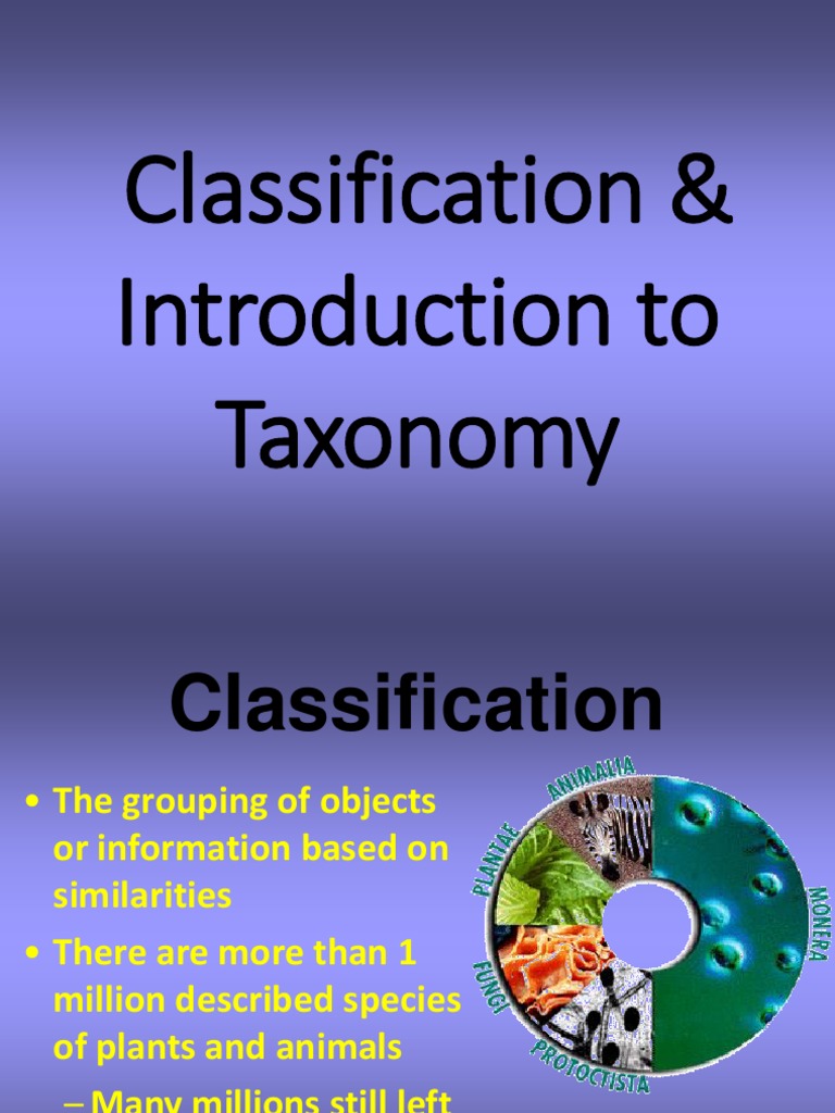 Classification & Introduction To Taxonomy | PDF | Taxonomy (Biology ...