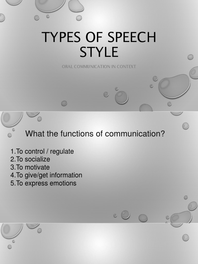 speech styles