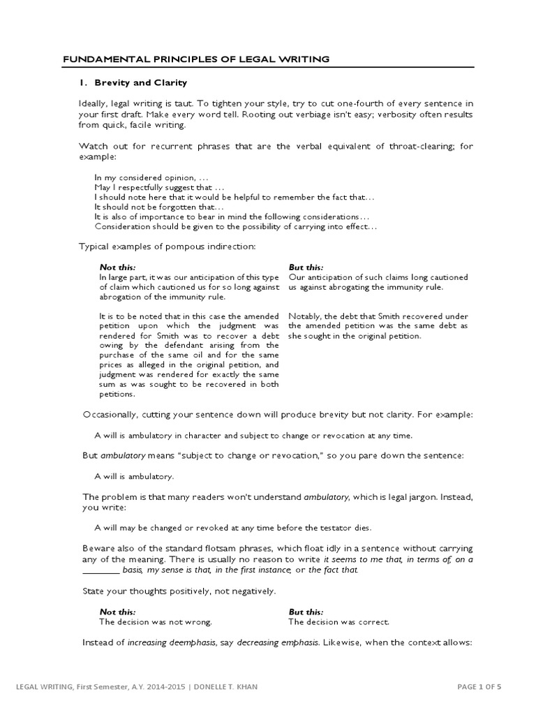 Principles of Effective Legal Writing | PDF | Argument | Reason